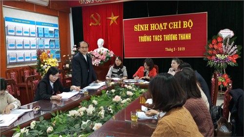 Trường THCS Thượng Thanh sinh hoạt chi bộ tháng 3/2019